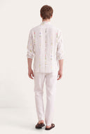 Contemporary Fit Printed Linen Shirt - WHITE - 33520 - 4