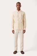 Contemporary Fit Printed Linen Shirt - BUTTER - 33521 - 2