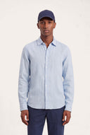 Regular Fit Linen Shirt - PLACID BLU - 35145 - 1