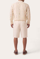 Regular Fit Chino-Style Linen Shorts - BUTTER - 35151 - 3
