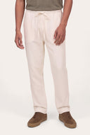 Relaxed Fit Linen Elasticated Waist Linen Pants - 1