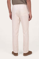 Relaxed Fit Linen Elasticated Waist Linen Pants - BUTTER - 35153 - 3