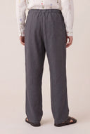 Relaxed Fit Linen Elasticated Waist Linen Pants - STONE - 35154 - 3