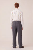 Relaxed Fit Linen Elasticated Waist Linen Pants - STONE - 35154 - 4