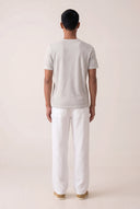Regular Fit Elasticated Waist Linen Trousers - WHITE - 35878 - 4