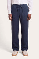 Regular Fit Elasticated Waist Linen Trousers - 1