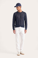 Regular Fit Linen Knit Crewneck - 2