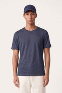 Linen Jersey T-Shirt - NAVY BLUE  - 33549 - 1