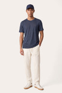 Linen Jersey T-Shirt - NAVY BLUE  - 33549 - 2