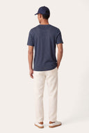 Linen Jersey T-Shirt - NAVY BLUE  - 33549 - 4