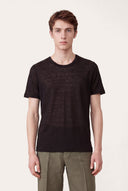 Linen Jersey T-Shirt - BLACK SOLI - 33551 - 1