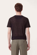 Linen Jersey T-Shirt - BLACK SOLI - 33551 - 3