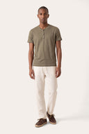 Regular Fit Linen Jersey Henley Shirt - KAKY - 33569 - 2