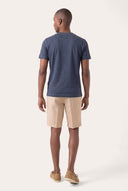 Regular Fit Linen Jersey Henley Shirt - NAVY BLUE  - 35157 - 3