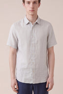 Short-Sleeved Regular Fit Linen Shirt - SUGAR SOFT - 35146 - 1
