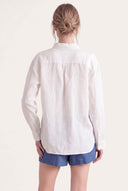 Regular Fit Boyfriend Linen Shirt - WHITE - 35700 - 3