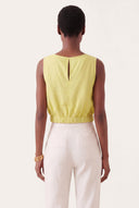 Regular Fit Sleeveless Linen Top with Elasticated Hem - CEDRO SOFT - 34968 - 3