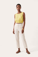 Regular Fit Sleeveless Linen Top with Elasticated Hem - CEDRO SOFT - 34968 - 2