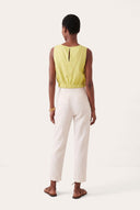 Regular Fit Sleeveless Linen Top with Elasticated Hem - CEDRO SOFT - 34968 - 4