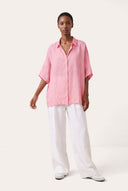 Oversized Linen Shirt - BALLERINA  - 35173 - 2
