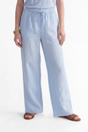 Relaxed Drawstring Linen Trousers - 1