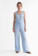 Relaxed Drawstring Linen Trousers - 2