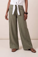 Wide-Leg Linen Trousers - KAKY - 35178 - 1