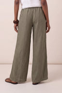 Wide-Leg Linen Trousers - KAKY - 35178 - 4