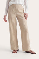 Wide-Leg Linen Trousers - 1