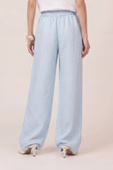 Wide-Leg Linen Trousers - PLACID BLU - 35709 - 3