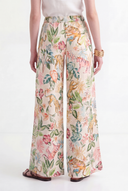 Printed Wide-Leg Linen Trousers - PRINTED FA - 35181 - 3