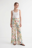 Printed Wide-Leg Linen Trousers - 2