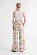 Printed Wide-Leg Linen Trousers - PRINTED FA - 35181 - 4