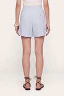 Striped Linen Shorts - BABY BLUE - 36489 - 3