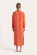 Slim Fit Linen Midi Dress - 2