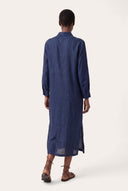 Slim Fit Linen Midi Dress - 2