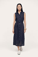 Sleeveless Long Shirt Dress - 1