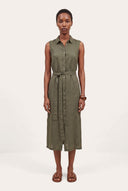 Sleeveless Long Shirt Dress - 1