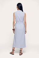 Sleeveless Striped Long Shirt Dress - 2