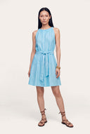 Regular fit sleeveless halter mini dress with bow closure - 1