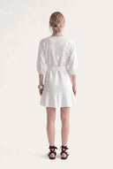 Regular fit 3/4 sleeve embroidered shirt dress - 2