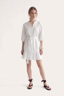 Regular fit 3/4 sleeve embroidered shirt dress - 1