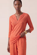 Soft Faded 3/4 Jersey Linen T-Shirt - 1