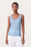 Jersey Linen Tank Top - PLACID BLU - 35650 - 1