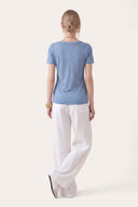 Round Neck Short-Sleeve Linen T-Shirt - PACIFIC SO - 35716 - 4
