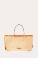 Raffia Shopper Tote - NATURAL/CUOIO - 36473 - 3