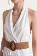 Raffia Mesh Statement Belt - 1