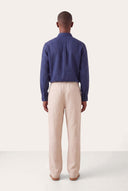Regular Fit Linen Pocket Shirt - NAVY BLUE  - 35140 - 4