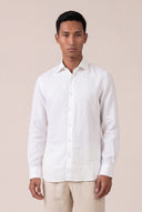 Classic Slim Fit Linen Shirt - WHITE - 36356 - 1