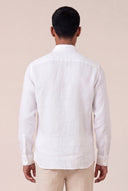 Classic Slim Fit Linen Shirt - WHITE - 36356 - 3